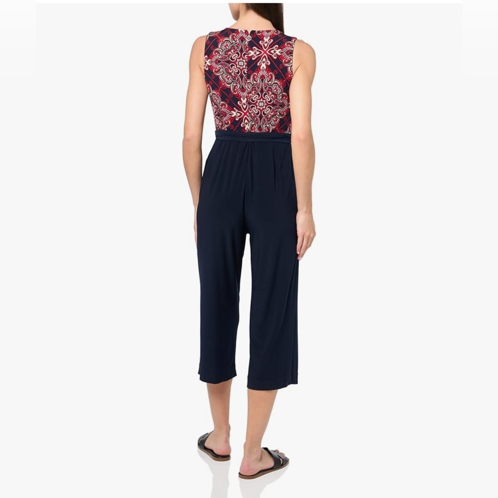 NWT Tommy Hilfiger Women's Bandana Tie Waist Sleeveless Jumpsuit - Size 12 - Picture 3 of 5